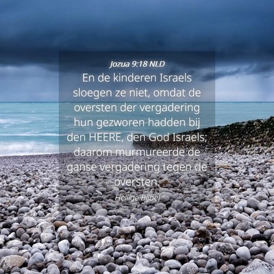 Picture 04 - Jozua 9:18 NLD - En de kinderen Israels sloegen ze niet, omdat de - Bible Verse Picture