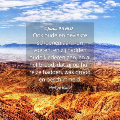 Picture 04 - Jozua 9:5 NLD - Ook oude en bevlekte schoenen aan hun voeten, en - Bible Verse Picture