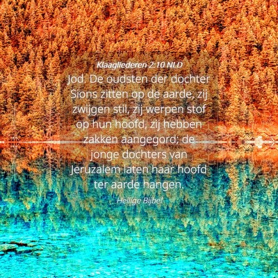 Picture 04 - Klaagliederen 2:10 NLD - Jod. De oudsten der dochter Sions zitten op de - Bible Verse Picture