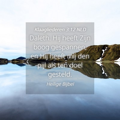 Picture 04 - Klaagliederen 3:12 NLD - Daleth. Hij heeft Zijn boog gespannen, en Hij - Bible Verse Picture
