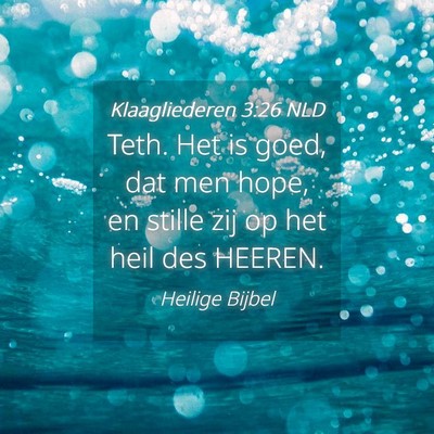 Picture 04 - Klaagliederen 3:26 NLD - Teth. Het is goed, dat men hope, en stille zij op - Bible Verse Picture