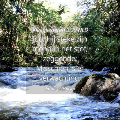 Picture 04 - Klaagliederen 3:29 NLD - Jod. Hij steke zijn mond in het stof, zeggende: - Bible Verse Picture