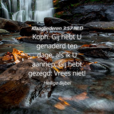 Picture 04 - Klaagliederen 3:57 NLD - Koph. Gij hebt U genaderd ten dage, als ik U - Bible Verse Picture