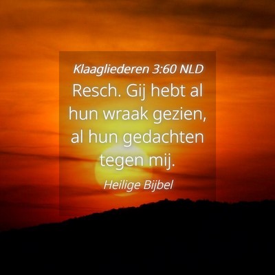 Picture 04 - Klaagliederen 3:60 NLD - Resch. Gij hebt al hun wraak gezien, al hun - Bible Verse Picture