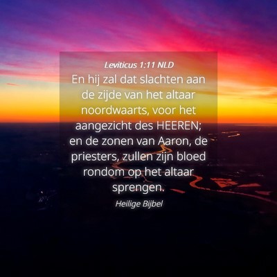 Picture 04 - Leviticus 1:11 NLD - En hij zal dat slachten aan de zijde van het - Bible Verse Picture