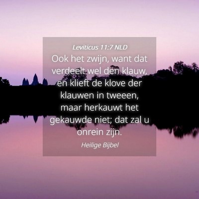 Picture 04 - Leviticus 11:7 NLD - Ook het zwijn, want dat verdeelt wel den klauw, - Bible Verse Picture