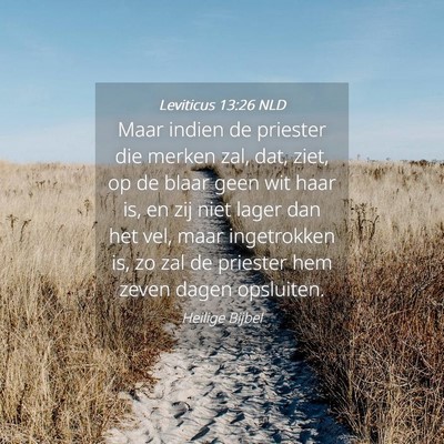 Picture 04 - Leviticus 13:26 NLD - Maar indien de priester die merken zal, dat, - Bible Verse Picture