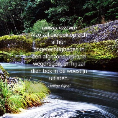 Picture 04 - Leviticus 16:22 NLD - Alzo zal die bok op zich al hun ongerechtigheden - Bible Verse Picture