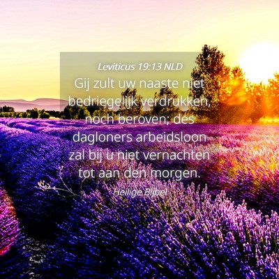 Picture 04 - Leviticus 19:13 NLD - Gij zult uw naaste niet bedriegelijk verdrukken, - Bible Verse Picture