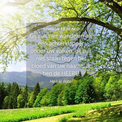 Picture 04 - Leviticus 19:16 NLD - Gij zult niet wandelen als een achterklapper - Bible Verse Picture