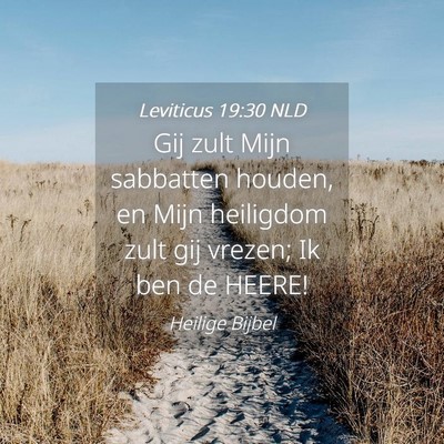Picture 04 - Leviticus 19:30 NLD - Gij zult Mijn sabbatten houden, en Mijn heiligdom - Bible Verse Picture