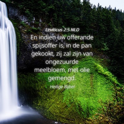 Picture 04 - Leviticus 2:5 NLD - En indien uw offerande spijsoffer is, in de pan - Bible Verse Picture