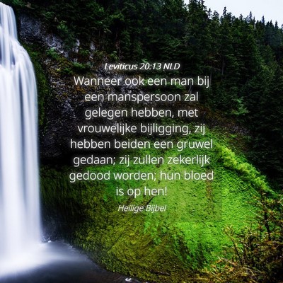 Picture 04 - Leviticus 20:13 NLD - Wanneer ook een man bij een manspersoon zal - Bible Verse Picture