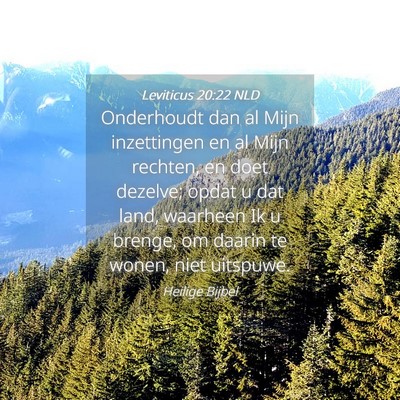 Picture 04 - Leviticus 20:22 NLD - Onderhoudt dan al Mijn inzettingen en al Mijn - Bible Verse Picture