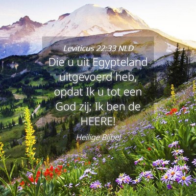 Picture 04 - Leviticus 22:33 NLD - Die u uit Egypteland uitgevoerd heb, opdat Ik u - Bible Verse Picture