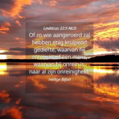 Picture 04 - Leviticus 22:5 NLD - Of zo wie aangeroerd zal hebben enig kruipend - Bible Verse Picture