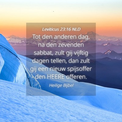 Picture 04 - Leviticus 23:16 NLD - Tot den anderen dag, na den zevenden sabbat, zult - Bible Verse Picture