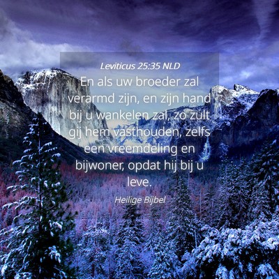 Picture 04 - Leviticus 25:35 NLD - En als uw broeder zal verarmd zijn, en zijn hand - Bible Verse Picture