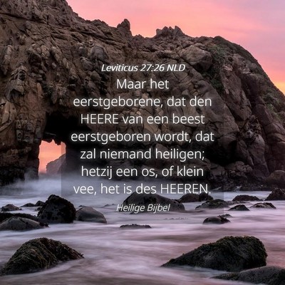 Picture 04 - Leviticus 27:26 NLD - Maar het eerstgeborene, dat den HEERE van een - Bible Verse Picture