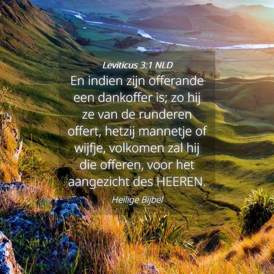 Picture 04 - Leviticus 3:1 NLD - En indien zijn offerande een dankoffer is; zo hij - Bible Verse Picture