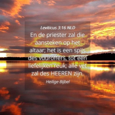 Picture 04 - Leviticus 3:16 NLD - En de priester zal die aansteken op het altaar; - Bible Verse Picture