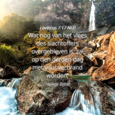 Picture 04 - Leviticus 7:17 NLD - Wat nog van het vlees des slachtoffers - Bible Verse Picture