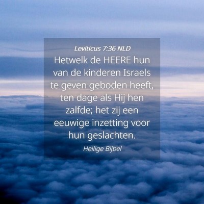 Picture 04 - Leviticus 7:36 NLD - Hetwelk de HEERE hun van de kinderen Israels te - Bible Verse Picture