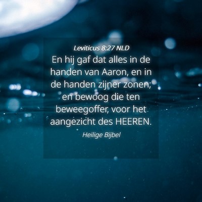 Picture 04 - Leviticus 8:27 NLD - En hij gaf dat alles in de handen van Aaron, en - Bible Verse Picture