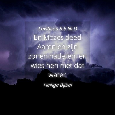 Picture 04 - Leviticus 8:6 NLD - En Mozes deed Aaron en zijn zonen naderen, en - Bible Verse Picture