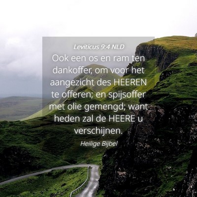 Picture 04 - Leviticus 9:4 NLD - Ook een os en ram ten dankoffer, om voor het - Bible Verse Picture