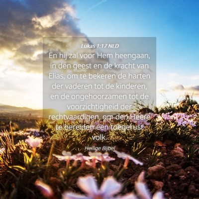 Picture 04 - Lukas 1:17 NLD - En hij zal voor Hem heengaan, in den geest en de - Bible Verse Picture