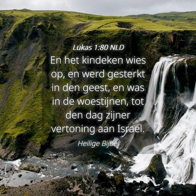 Picture 04 - Lukas 1:80 NLD - En het kindeken wies op, en werd gesterkt in den - Bible Verse Picture
