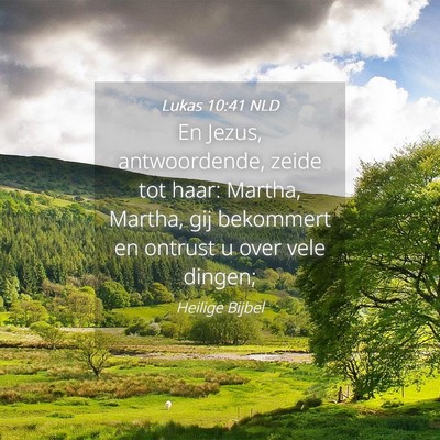 Picture 04 - Lukas 10:41 NLD - En Jezus, antwoordende, zeide tot haar: Martha, - Bible Verse Picture