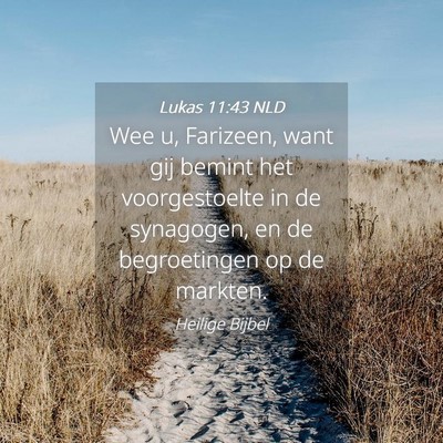 Picture 04 - Lukas 11:43 NLD - Wee u, Farizeen, want gij bemint het - Bible Verse Picture