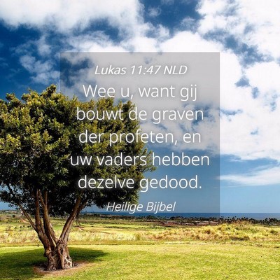 Picture 04 - Lukas 11:47 NLD - Wee u, want gij bouwt de graven der profeten, en - Bible Verse Picture