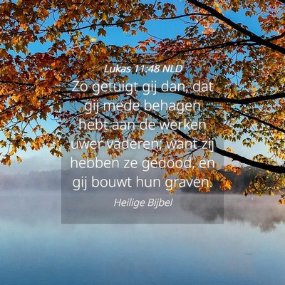 Picture 04 - Lukas 11:48 NLD - Zo getuigt gij dan, dat gij mede behagen hebt aan - Bible Verse Picture