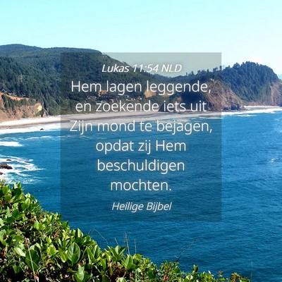 Picture 04 - Lukas 11:54 NLD - Hem lagen leggende, en zoekende iets uit Zijn - Bible Verse Picture