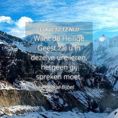 Picture 04 - Lukas 12:12 NLD - Want de Heilige Geest zal u in dezelve ure leren, - Bible Verse Picture