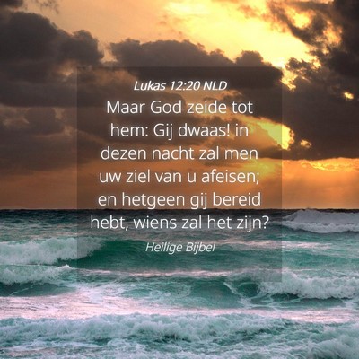 Picture 04 - Lukas 12:20 NLD - Maar God zeide tot hem: Gij dwaas! in dezen nacht - Bible Verse Picture