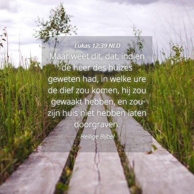 Picture 04 - Lukas 12:39 NLD - Maar weet dit, dat, indien de heer des huizes - Bible Verse Picture