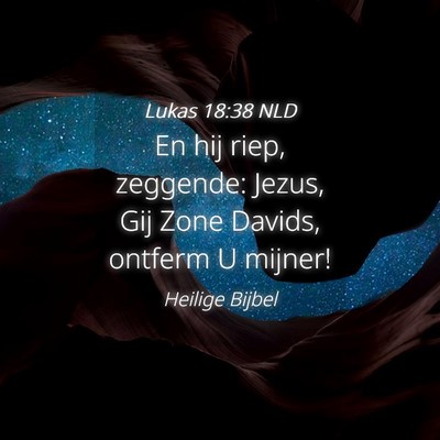Picture 04 - Lukas 18:38 NLD - En hij riep, zeggende: Jezus, Gij Zone Davids, - Bible Verse Picture