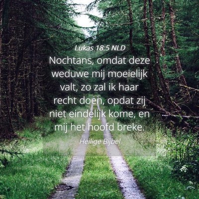 Picture 04 - Lukas 18:5 NLD - Nochtans, omdat deze weduwe mij moeielijk valt, - Bible Verse Picture