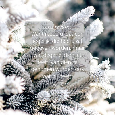 Picture 04 - Lukas 19:26 NLD - Want ik zeg u, dat een iegelijk, die heeft, zal - Bible Verse Picture