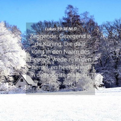 Picture 04 - Lukas 19:38 NLD - Zeggende: Gezegend is de Koning, Die daar komt in - Bible Verse Picture