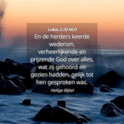 Picture 04 - Lukas 2:20 NLD - En de herders keerde wederom, verheerlijkende en - Bible Verse Picture