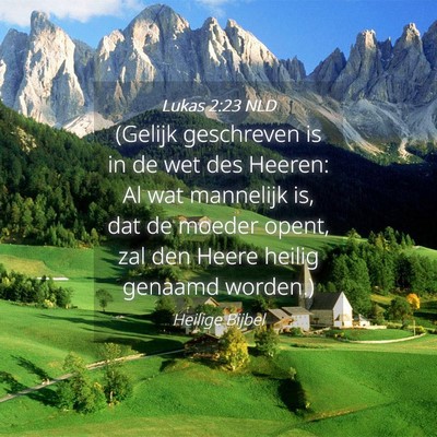 Picture 04 - Lukas 2:23 NLD - (Gelijk geschreven is in de wet des Heeren: Al - Bible Verse Picture