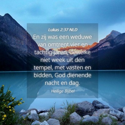 Picture 04 - Lukas 2:37 NLD - En zij was een weduwe van omtrent vier en tachtig - Bible Verse Picture