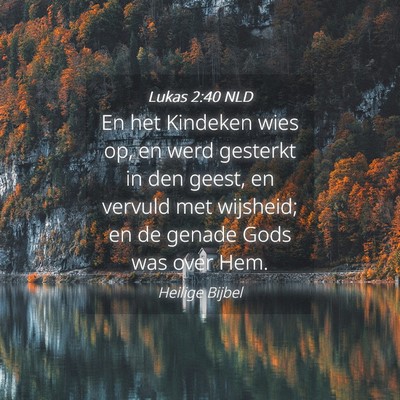Picture 04 - Lukas 2:40 NLD - En het Kindeken wies op, en werd gesterkt in den - Bible Verse Picture