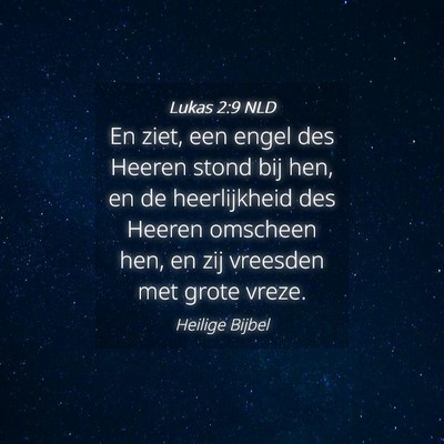 Picture 04 - Lukas 2:9 NLD - En ziet, een engel des Heeren stond bij hen, en - Bible Verse Picture