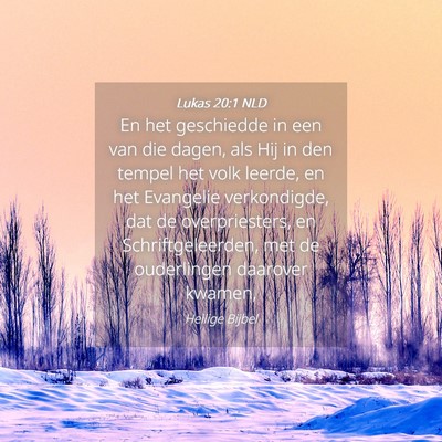 Picture 04 - Lukas 20:1 NLD - En het geschiedde in een van die dagen, als Hij - Bible Verse Picture